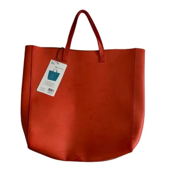 Buxton Women's Original Orange & Tan Simplicity Tote Leather Shoulder Hand Bag - Picture 6 of 15